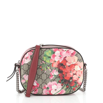 Gucci Chain Crossbody Bag Blooms Print GG Coated Canvas Mini