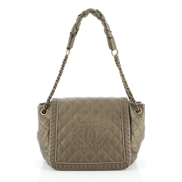 Chanel Istanbul Accordion Flap Bag Quilted Aged Leather Small