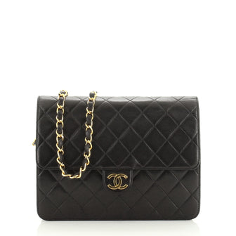 Chanel Vintage Clutch with Chain Quilted Leather Small