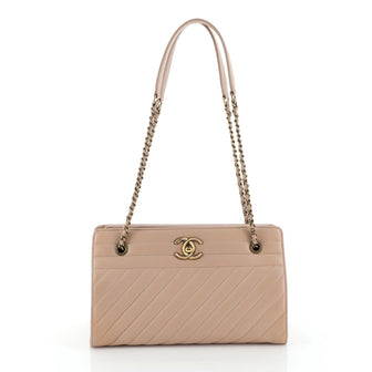 Chanel CC Chain Shopping Tote Diagonal Quilted Goatskin Small