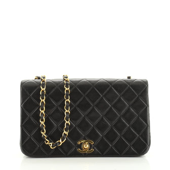 Chanel Vintage Full Flap Bag Quilted Lambskin Medium