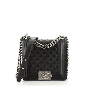 Chanel Boy Flap Bag Quilted Lambskin North South