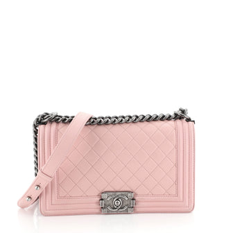 Chanel Boy Flap Bag Quilted Calfskin Old Medium