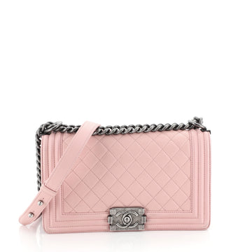 Chanel Boy Flap Bag Quilted Calfskin Old Medium