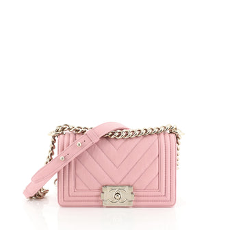 Chanel Boy Flap Bag Chevron Caviar Small