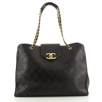 Chanel Vintage Supermodel Weekender Bag Quilted Leather Large