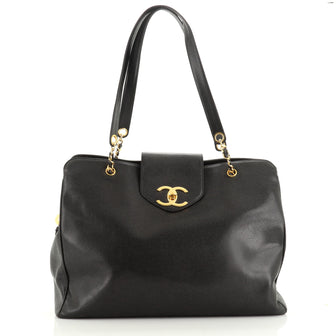 Chanel Vintage Supermodel Weekender Bag Caviar Large