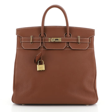 Hermes HAC Birkin Bag Brown Fjord with Gold Hardware 40