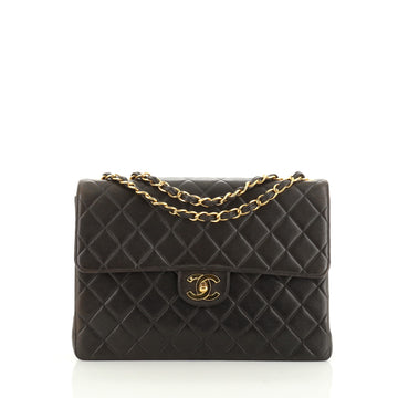 Chanel Vintage Square Flap Bag Quilted Lambskin Jumbo