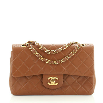 Chanel Vintage Classic Double Flap Bag Quilted Lambskin Small