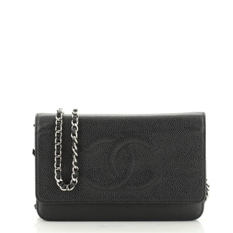 Chanel Timeless Wallet on Chain Caviar 