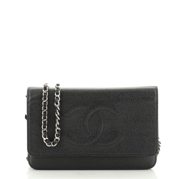Chanel Timeless Wallet on Chain Caviar 