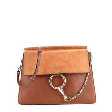 Chloe Faye Shoulder Bag Leather and Suede Medium