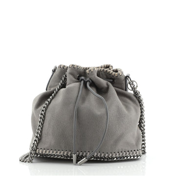 Stella McCartney Falabella Drawstring Bucket Bag Faux Suede Small