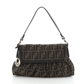 Fendi Chef Flap Bag Zucca Canvas Small