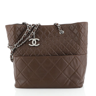 Chanel In The Business Tote Quilted Lambskin North South