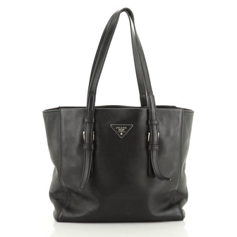 Prada Covered Strap Open Tote City Calfskin Medium