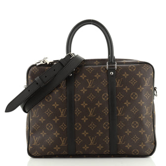 Louis Vuitton Porte-Documents Voyage Briefcase Macassar Monogram Canvas PM