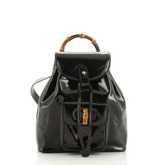 Gucci Vintage Bamboo Backpack Patent Mini