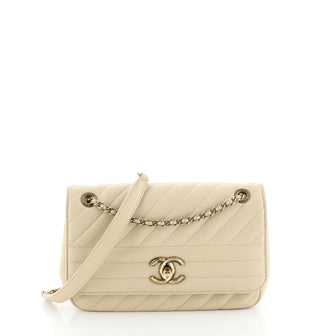 Chanel CC Flap Bag Diagonal Quilted Goatskin Small