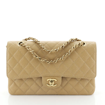 Chanel Vintage Classic Double Flap Bag Quilted Caviar Medium