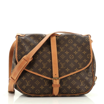 Louis Vuitton Saumur Handbag Monogram Canvas 35