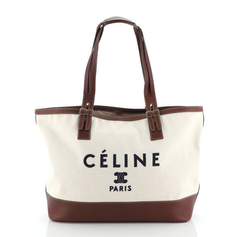 Celine Logo Tote Canvas 