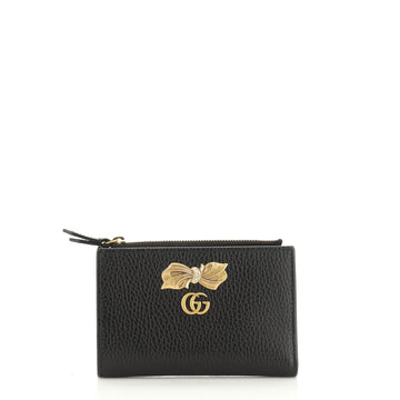 Gucci GG Marmont Zip Bifold Wallet Embellished Leather 