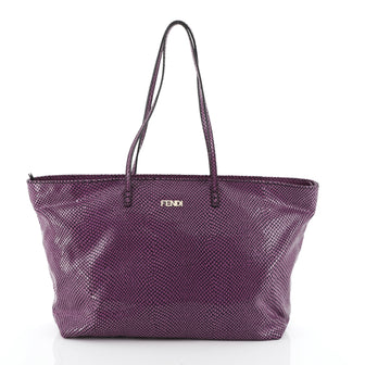 Fendi Roll Tote Embossed Leather Medium
