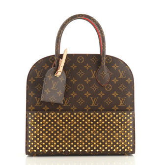 Louis Vuitton Christian Louboutin Shopping Bag Calf Hair and Monogram Canvas 