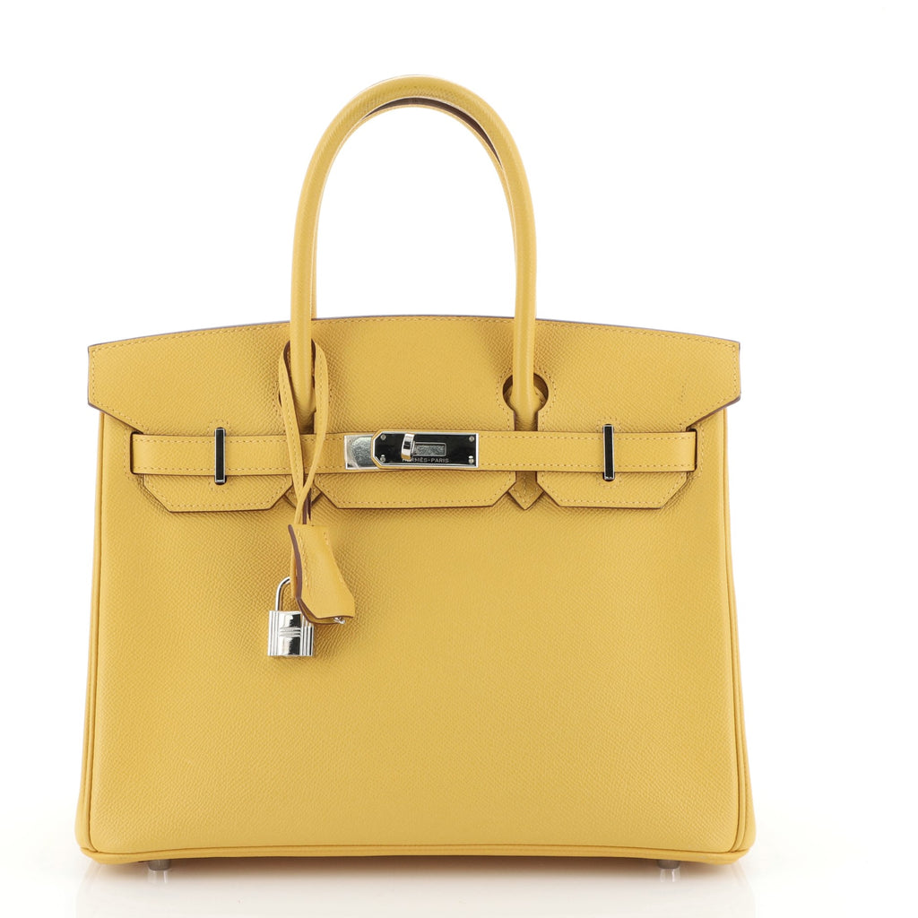 Hermes Birkin Handbag Yellow Epsom with Palladium Hardware 25 Yellow  208648333