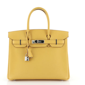 Hermes Birkin Handbag Yellow Epsom with Palladium Hardware 30