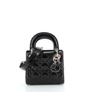 Christian Dior Lady Dior Bag Cannage Quilt Patent Mini