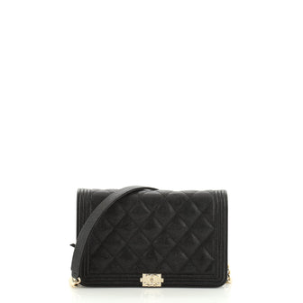 Chanel Boy Wallet on Chain Quilted Caviar 