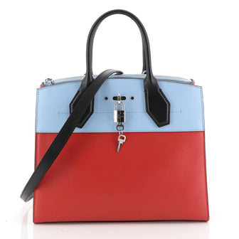 Louis Vuitton City Steamer Handbag Leather MM