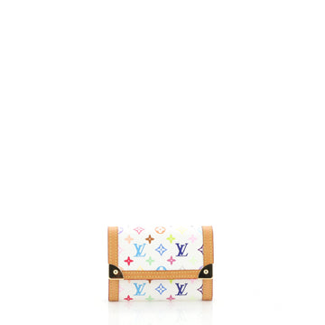 Louis Vuitton Porte-Monnaie Plat Wallet Monogram Multicolor 