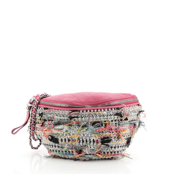 Chanel Convertible Waist Bag Tweed with Quilted Leather 