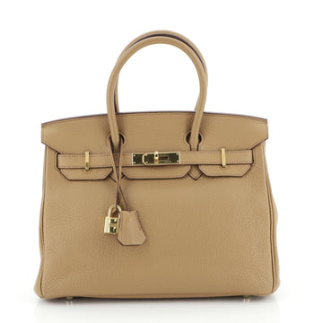 Hermes Birkin Handbag Brown Togo with Gold Hardware 30