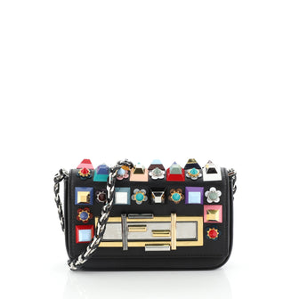 Fendi 3Baguette Crossbody Bag Studded Leather Mini