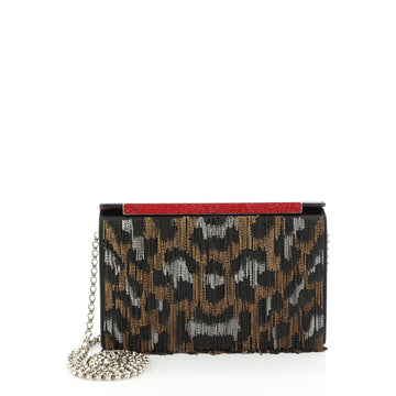 Christian Louboutin Vanite Clutch Chain Fringe Over Leather Mini