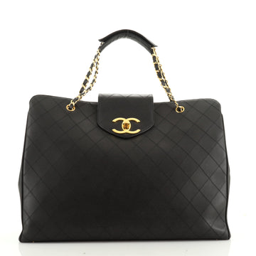 Chanel Vintage Supermodel Weekender Bag Quilted Leather Large