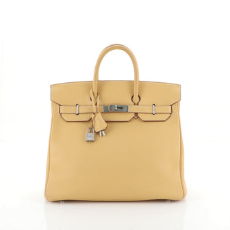 Hermes HAC Birkin Bag Brown Togo with Brushed Palladium Hardware 32