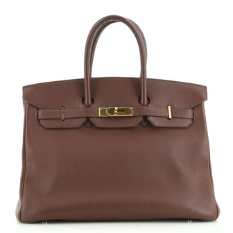 Birkin Handbag Havane Togo with Gold Hardware 35