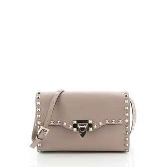 Rockstud Flip Lock Flap Bag Leather Medium