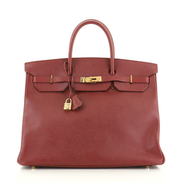 Hermes Birkin Handbag Red Courchevel with Gold Hardware 40