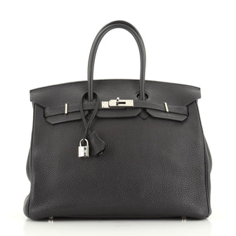 Birkin Handbag Bleu Indigo Togo with Palladium Hardware 35