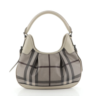 Burberry Brooklyn Handbag Smoked Check Coated Canvas Small