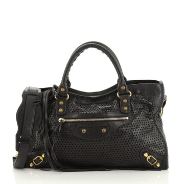 Balenciaga City Classic Studs Bag Perforated Leather Medium
