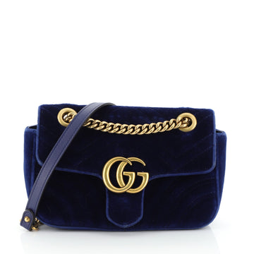 Gucci GG Marmont Flap Bag Matelasse Velvet Mini