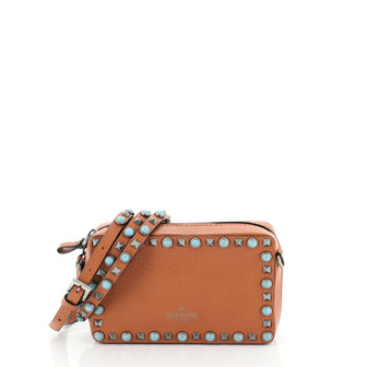 Valentino Rolling Rockstud Camera Crossbody Bag Leather with Cabochons 